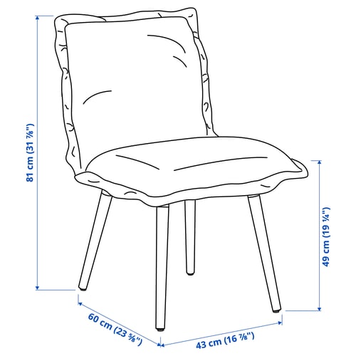 Illustration with measurements for the product: KLINTEN.