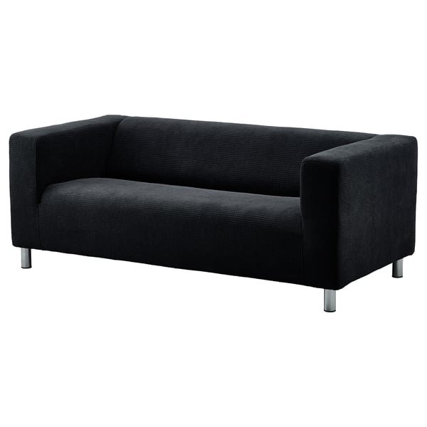KLIPPAN Cover for 2-seat sofa, Vansbro black