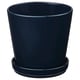Option: KLOTLÖNN Plant pot with saucer, in/outdoor/black-blue, 19 cm