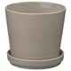 Option: KLOTLÖNN Plant pot with saucer, in/outdoor/grey/beige, 15 cm