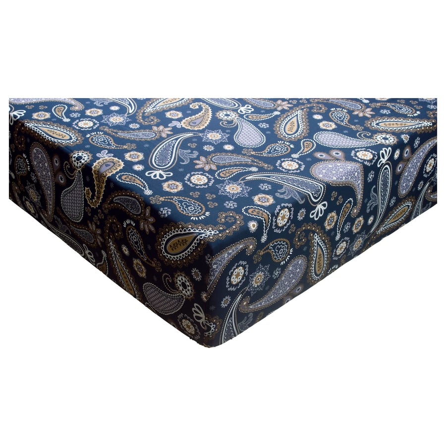 KNÖLSYSKA Fitted sheet, blue, 160x200 cm IKEA