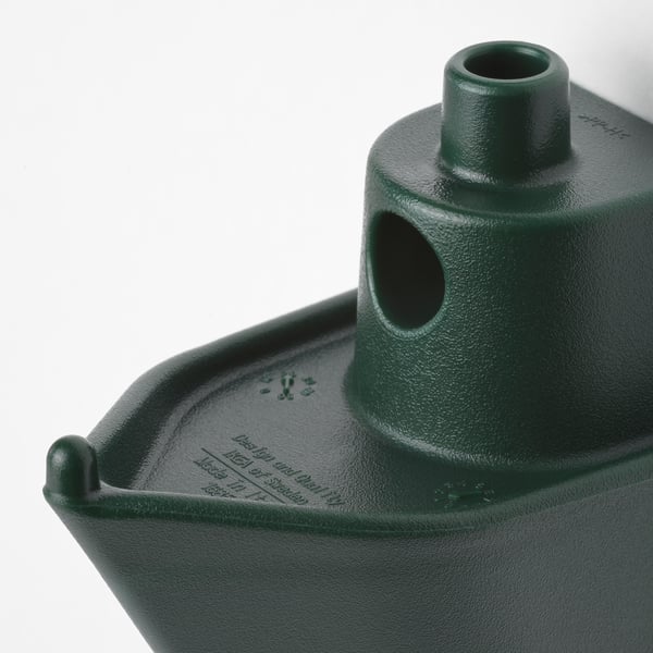 Dark green, durable wall hook made from recycled fishing nets. Two hooks and a flat base, showcasing quality and sustainability.