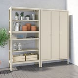 KOLBJÖRN Shelving unit with cabinet, beige, 171x37x161 cm