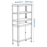 KOLBJÖRN Shelving unit with cabinet, beige, 80x37x161 cm