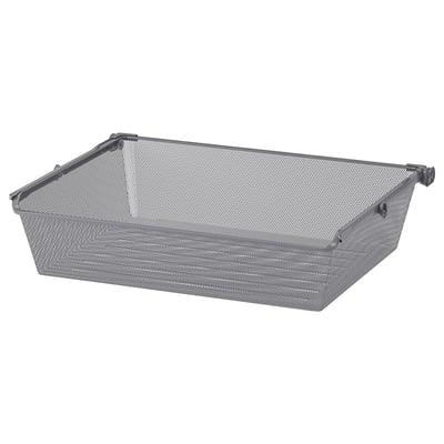 KOMPLEMENT Mesh basket with pull-out rail, dark grey, 75x58 cm