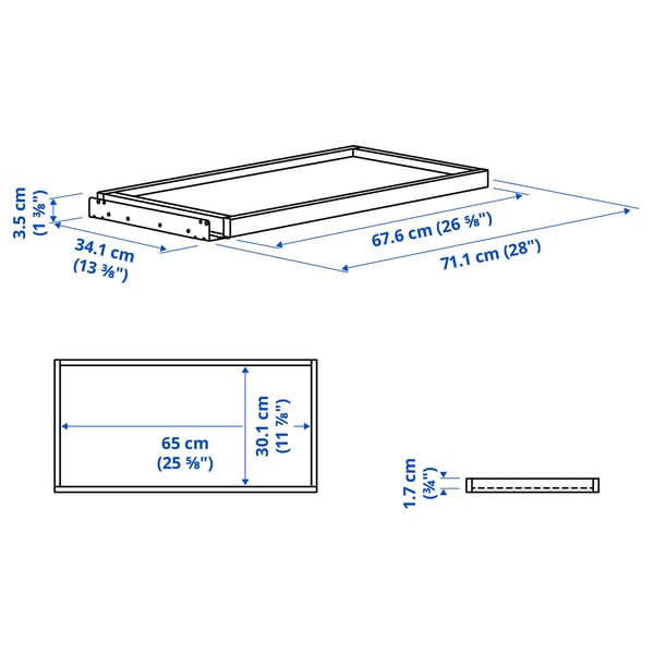 KOMPLEMENT Pull-out tray, white, 75x35 cm