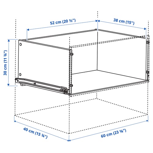 Illustration with measurements for the product: KONSTRUERA.