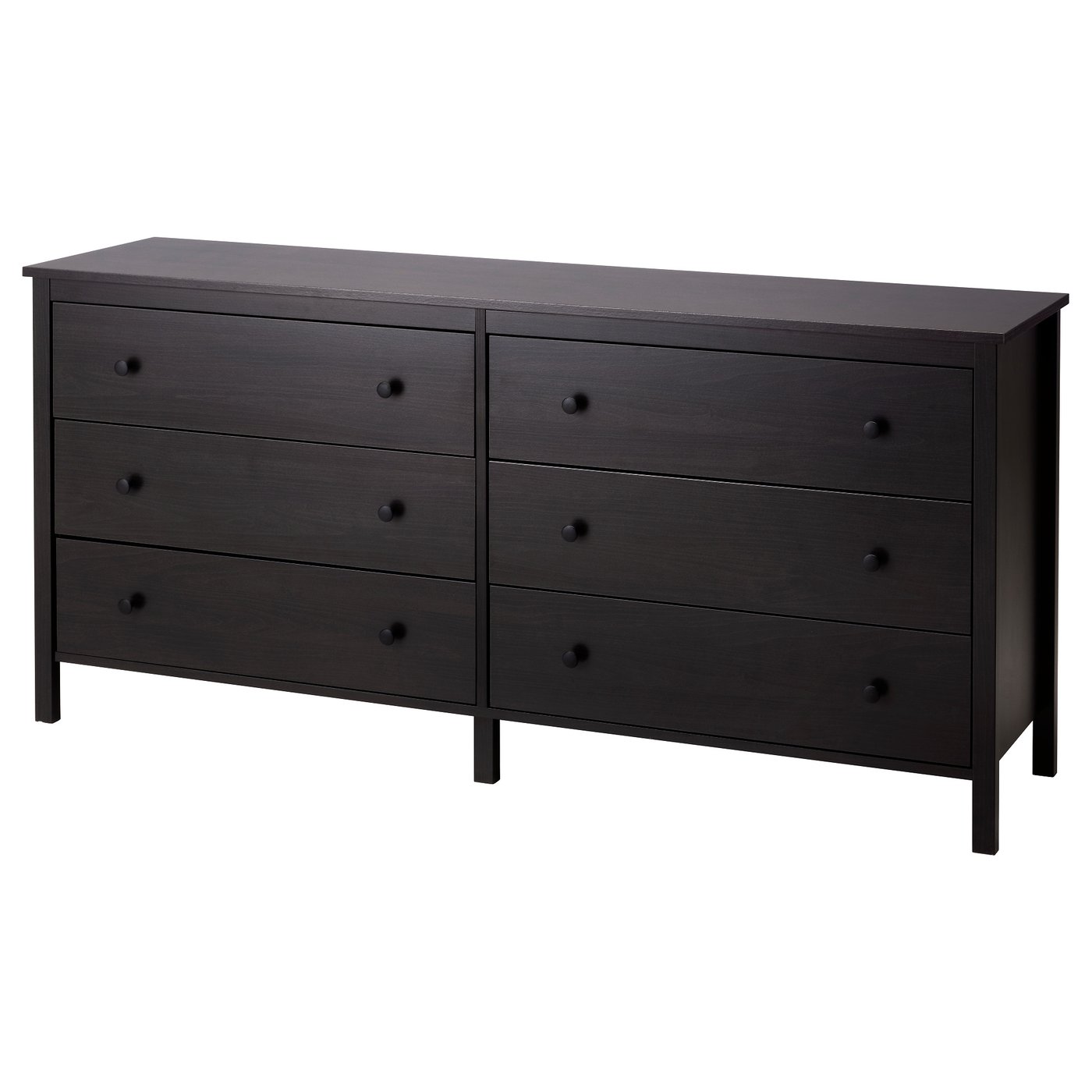 KOPPANG chest of 6 drawers, black-brown, 172x44x83 cm