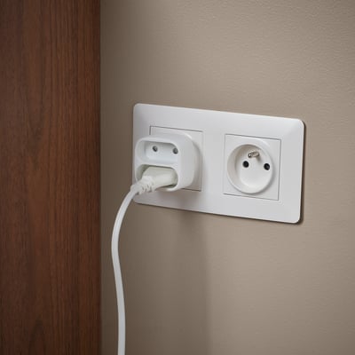 KOPPLA 2-way adaptor plug, unearthed white