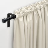 KORGMOTT Block-out curtains, 1 pair, beige/with heading tape, 145x300 cm