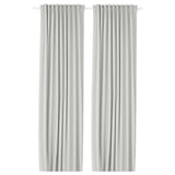 KORGMOTT Block-out curtains, 1 pair, white/with heading tape, 145x300 cm