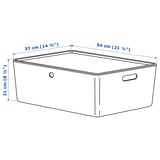 KUGGIS Box with lid, white, 37x54x21 cm