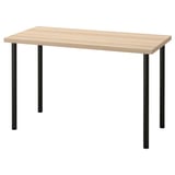 LAGKAPTEN / ADILS Desk, white stained oak effect/black, 120x60 cm