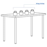 LAGKAPTEN / ADILS Desk, white stained oak effect/black, 120x60 cm