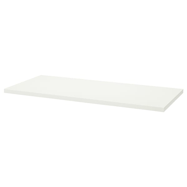 LAGKAPTEN white desk top. Simple, flat, rectangular. Modern minimalist design. Ideal for small spaces.