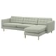 LANDSKRONA 4-seat sofa, with chaise longue/Gunnared light green/wood