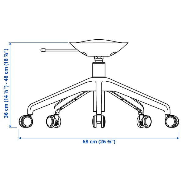 Illustration with measurements for the product: LÅNGFJÄLL.
