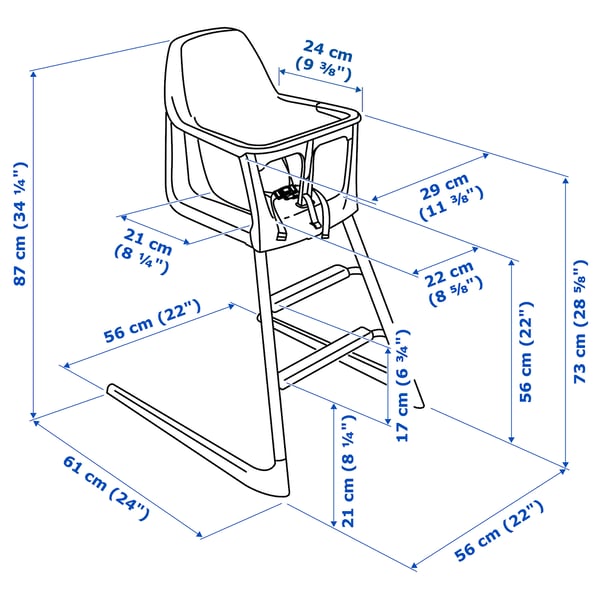 LANGUR Junior/highchair, white