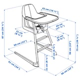 LANGUR Junior/highchair with tray, white