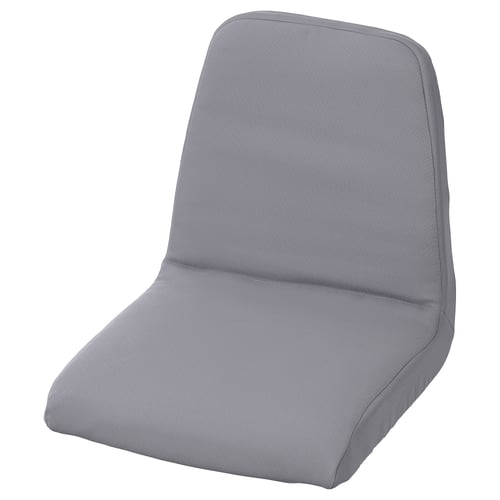 A grey, cushioned childrens chair named LANGUR, featuring a soft, padded design for comfort.