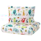 LATTJO Duvet cover and pillowcase, animal/multicolour, 150x200/50x60 cm