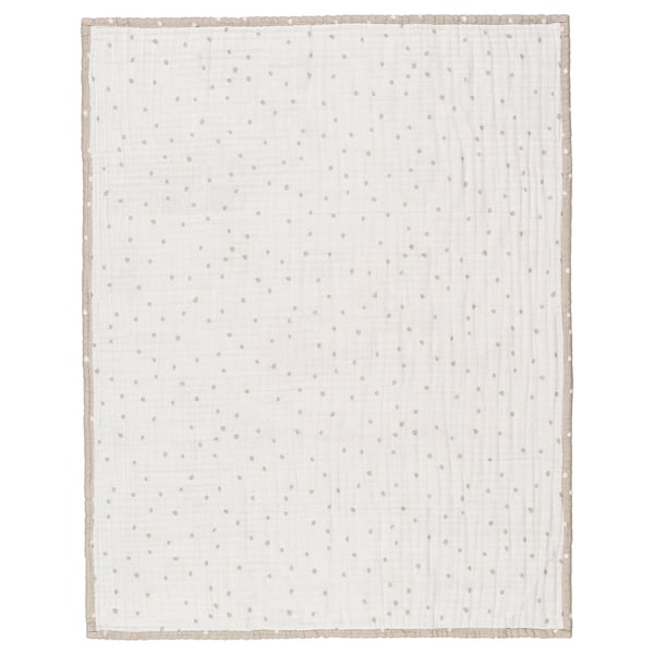 LEN Blanket, white beige/dot pattern muslin, 80x100 cm