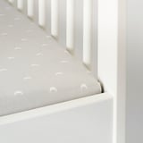 LENAST Fitted sheet for cot, dotted/moon, 60x120 cm