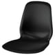 Black LIDÅS office chair seat, smooth and curved with durable plastic.