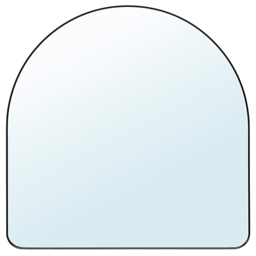 LINDBYN Mirror, black, 80x80 cm