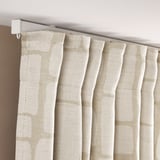 LÖNNSTÄVMAL Block-out curtains, 1 pair, beige/with heading tape, 145x300 cm