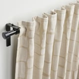 LÖNNSTÄVMAL Block-out curtains, 1 pair, beige/with heading tape, 145x300 cm