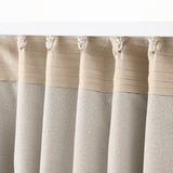 LÖNNSTÄVMAL Block-out curtains, 1 pair, beige/with heading tape, 145x300 cm