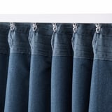 LÖNNSTÄVMAL Block-out curtains, 1 pair, blue/with heading tape, 145x300 cm