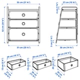 LOTE Chest of 3 drawers, white, 55x62 cm