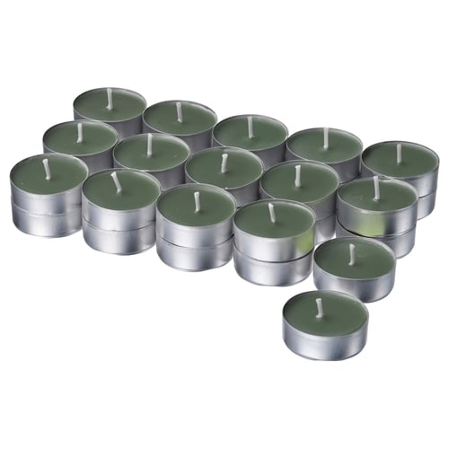 LOTSFÅGEL Scented tealight, Fig leaf green, 3.5 hr