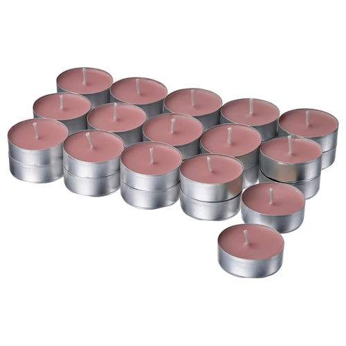 LOTSFÅGEL Scented tealight, Red berries light pink, 3.5 hr