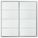 LUNDBRÄSMA Pair of sliding doors, aluminium/checkered glass, 200x201 cm
