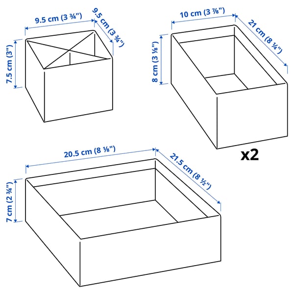 LYSMASK Box, set of 4, patterned/multicolour
