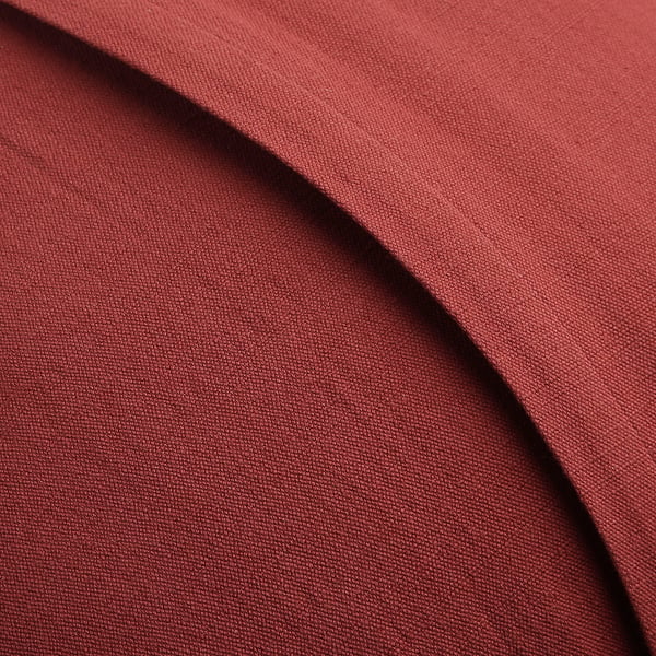 Red cushion cover with subtle stripes and hand-embroidered pattern, designed for 50x50 cm inner cushion.