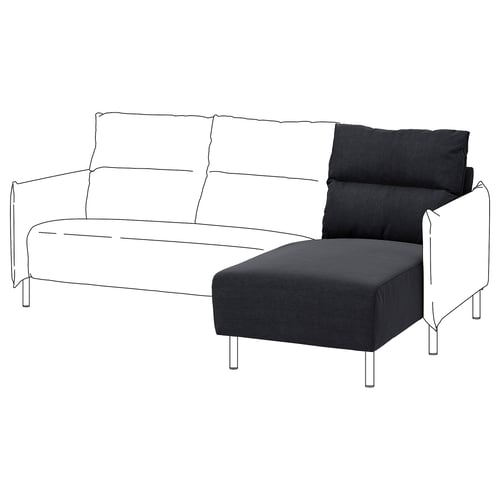 MANNARP Cover for chaise longue, Saxemara black-blue