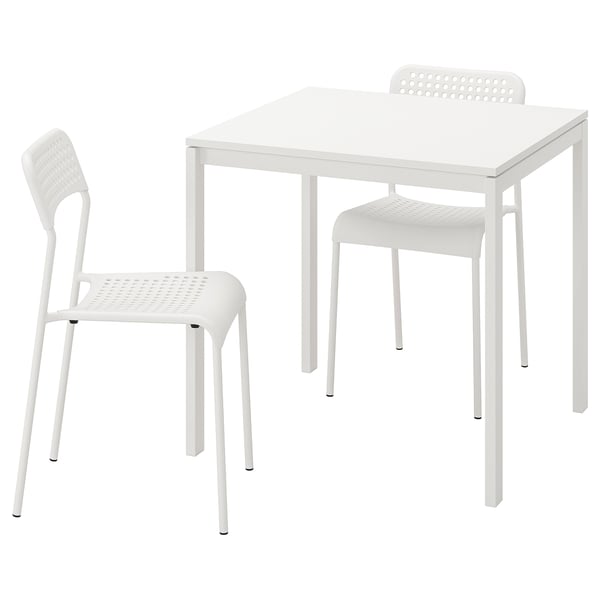 MELLTORP / ADDE Table and 2 chairs, white, 75 cm