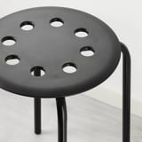 MELLTORP / MARIUS Table and 2 stools, white/black, 75 cm