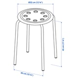 MELLTORP / MARIUS Table and 2 stools, white/black, 75 cm