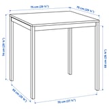 MELLTORP / MARIUS Table and 2 stools, white/black, 75 cm