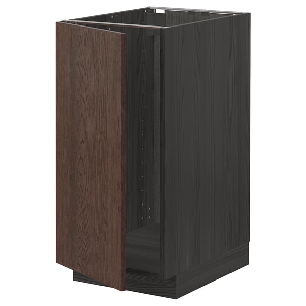 METOD Base cab f sink/waste sorting, black/Sinarp brown, 40x60 cm