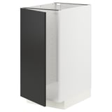 METOD Base cab f sink/waste sorting, white/Nickebo matt anthracite, 40x60 cm
