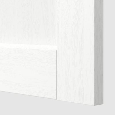 METOD Base cabinet f sink w 2 doors/front, white Enköping/white wood effect, 80x60 cm