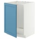 METOD Base cabinet for sink, white/Lerhyttan blue, 60x60 cm