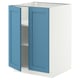 METOD Base cabinet with shelves/2 doors, white/Lerhyttan blue, 60x60 cm