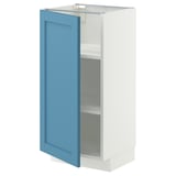 METOD Base cabinet with shelves, white/Lerhyttan blue, 40x37 cm
